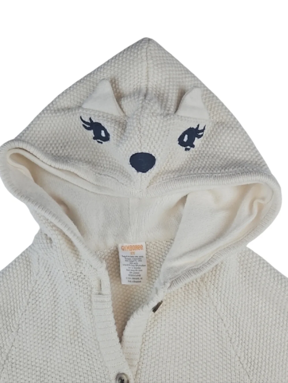 Vintage 2T Gymboree Cute Fox Cape Jacket in Cream Knit Warm Girls Toddler 2T